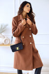 Simplicity Long Sleeve Double-Breasted Wool Coat