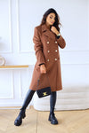 Simplicity Long Sleeve Double-Breasted Wool Coat