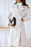 Simplicity Long Sleeve Double-Breasted Wool Coat