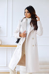 Simplicity Long Sleeve Double-Breasted Wool Coat