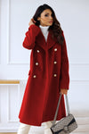 Simplicity Long Sleeve Double-Breasted Wool Coat