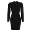 Black Long Sleeve Criss Cross Sequin Bandage Dress