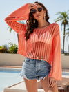 Hand-Crocheted Off-Shoulder Knit Blouse