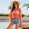 Hand-Crocheted Off-Shoulder Knit Blouse