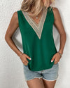 V Neck Sleeveless Solid Color Vest