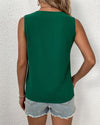 V Neck Sleeveless Solid Color Vest