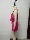 Summer Slim Fit Pink Vest Pants Set