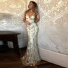 Sequin Gauze Slim-Fit Backless Wedding Dress