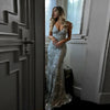 Sequin Gauze Slim-Fit Backless Wedding Dress