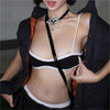 Color Block Stripe Ultra Short Suspender Crop Vest for Women