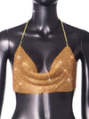 Metal Chain Sequin Sling Tube Top for Nightclub