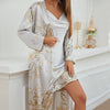 Lace-Up Mid-Length Nightgown and Pajama Set