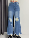 Tassel Water Washed Wide Leg Jeans for Women