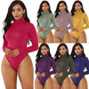 Plus Size Long Sleeve Turtleneck Slim Fit Bodysuit for Women