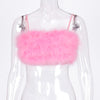 Fur Spaghetti Strap Corset Camisole for Women