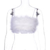 Fur Spaghetti Strap Corset Camisole for Women