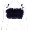 Fur Spaghetti Strap Corset Camisole for Women