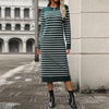 Winter Slim Fit Striped Knit Dress