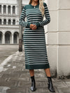 Winter Slim Fit Striped Knit Dress