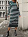 Winter Slim Fit Striped Knit Dress