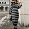 Winter Slim Fit Striped Knit Dress