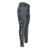 Lace Slim Fit Patchwork Gray Capris