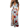 Classic Floral Crop Top Skirt Two-Piece Set