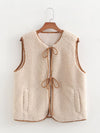 Fleece Lace-Up Imitation Lamb Wool Vest