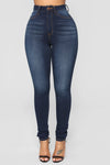 Stretch-Skinny-Denimhose mit ultrahoher Taille