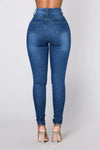 Stretch-Skinny-Denimhose mit ultrahoher Taille