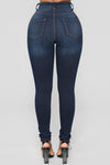 Stretch-Skinny-Denimhose mit ultrahoher Taille