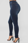 Stretch-Skinny-Denimhose mit ultrahoher Taille