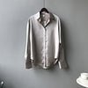 Korean Solid Color Long Sleeve Collared Shirt