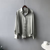 Korean Solid Color Long Sleeve Collared Shirt