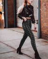 Plaid High Waist Stretch Pencil Pants