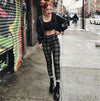 Plaid High Waist Stretch Pencil Pants