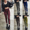 Plaid High Waist Stretch Pencil Pants