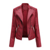 Slim Fit Short Leather Motorcycle Jacket