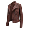 Slim Fit Short Leather Motorcycle Jacket