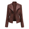 Slim Fit Short Leather Motorcycle Jacket