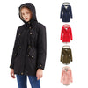 Hooded Drawstring Solid Color Cotton-Padded Coat