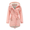 Hooded Drawstring Solid Color Cotton-Padded Coat