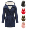 Hooded Drawstring Solid Color Cotton-Padded Coat