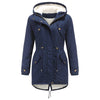 Hooded Drawstring Solid Color Cotton-Padded Coat