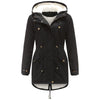 Hooded Drawstring Solid Color Cotton-Padded Coat