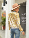 Sequined Long Sleeved Coat for Women