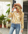 Sequined Long Sleeved Coat for Women