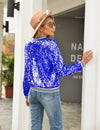 Sequined Long Sleeved Coat for Women