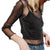 Long-Sleeved Sheer Mesh Silk T-Shirt