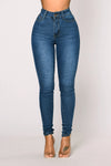 Stretch-Skinny-Denimhose mit ultrahoher Taille